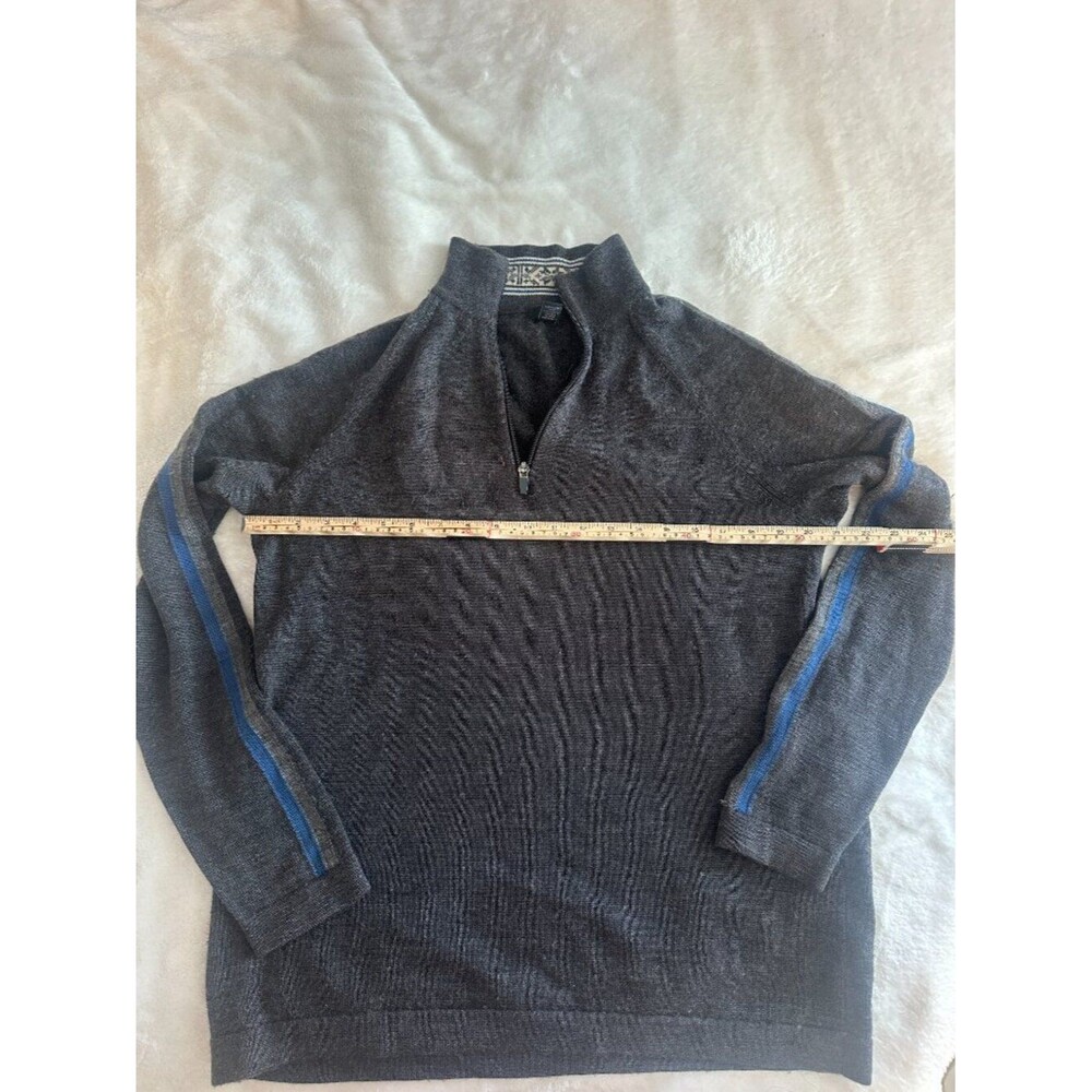SKYR Merino Wool Quarter Zip Sweater Men’s L Gray Pullover Classic Minimalist - Picture 8 of 8